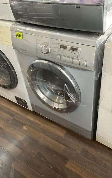 LG önyükləməli paltaryuyan maşın - Rəng: gümüşü/boz, xrom qapılı - Ön