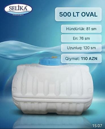 Bak, Plastik, 500 l l