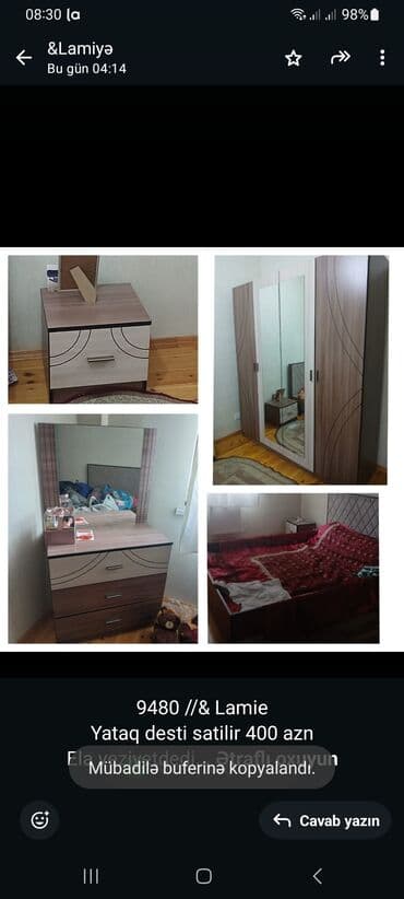 односпальная кровать: 9480 //& Lamie Yataq desti satilir 400 azn Ela veziyetdedi Taxtin — 1