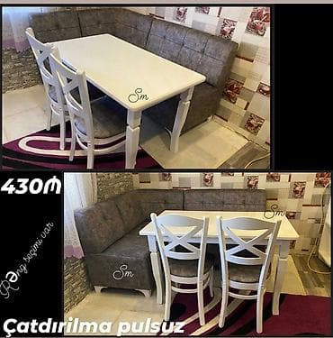 ✔️Sifarişlə✔️ ✔️Kuxna üçün stol stul dəsti✨✨. 2 stul masa künc divan