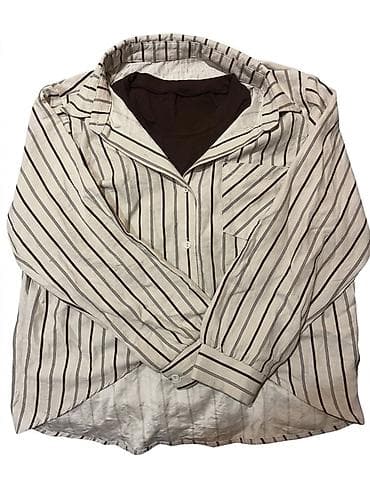 Zolaqlı köynək - Model: Uzunqol, düyməli klassik köynək - Rəng: Ağ