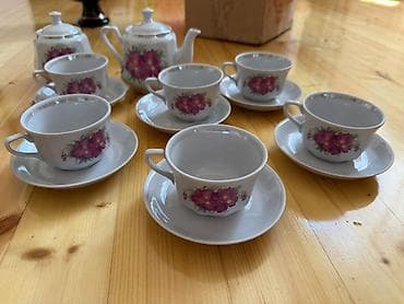 icki: Çay dəsti, rəng - Ağ, Farfor, 6 nəfərlik — 1