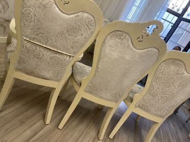 стулья для столовой: Для гостиной, Б/у, Нескладной, цвет - Бежевый Стул — 2