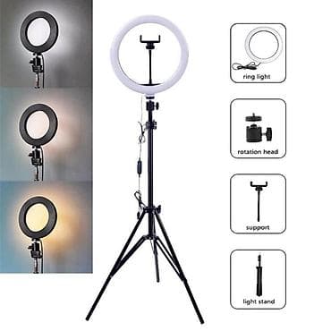 Halka LED işıq dəsti – telefon tutacağı və tənzimlənən ştativlə - 3