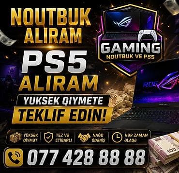 YUKSEK QIYMETE NOUTBUK PS5 ALIRAM TEKLIF EDIN YENI VE ISLEMIS