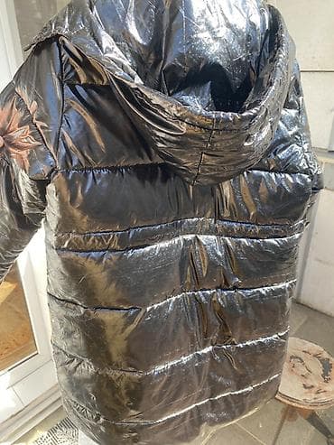 kids dres: Qara rəngli uzun şişmə kurtka Heç bir problemi yoxdu - Parlaq, suya — 5