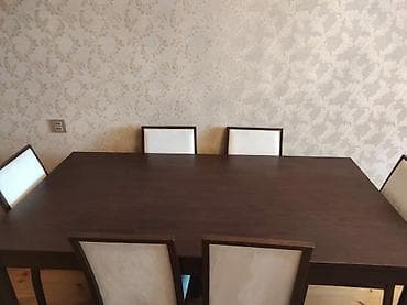 qabag stolu: Qonaq otağı üçün, Yeni, Açılmayan, Dördbucaq masa, 6 stul — 2