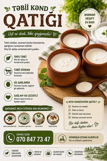 Təbii Kənd Qatığı – əsl ev dadı, təbiiliyin qayğısı ilə! Məhsul