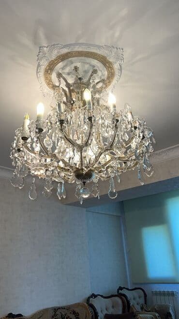 ucuz çılçıraqlar: Çılçıraq, 10 və daha çox lampa, Xrustal — 1