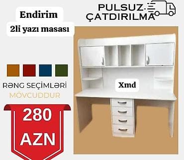 manikur stolu: Endirimli 2-li yazı masası - İki nəfər üçün geniş iş səthi - Orta — 1