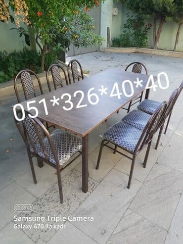 yazı masa: Qonaq otağı üçün, Yeni, Açılan, Dördbucaq masa, 4 stul — 20