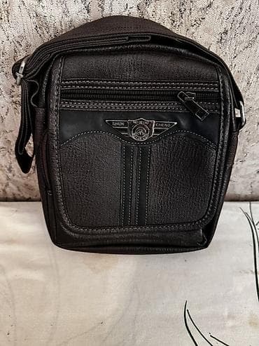 kişi geyim: Kişi üçün çiyin çantası – SHUN CHENG Tezedi - Rəng: qara - Material — 1