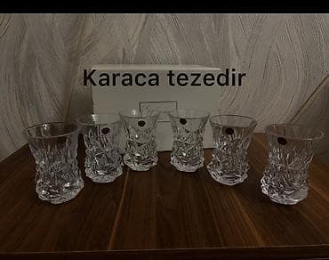 sufre dekoru: Stəkanlar, Şüşə, 6 ədədli dəst, Türkiyə — 1