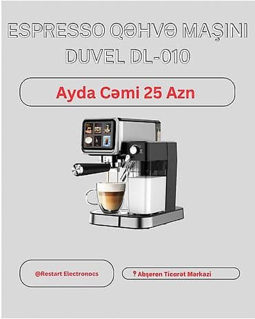 Qəhvə maşını Yarımavtomat, Süd qabı ilə, Yeni