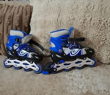 explore viva samokatlar: Uşaq üçün inline konkiseti (rolik) - Rəng: mavi‑qara‑ağ - 4 təkərli — 3