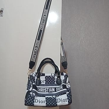 sumqayit çanta: Christian Dior dizaynlı çanta - Rəng: qara-ağ (istifadə edilməyib) - — 1