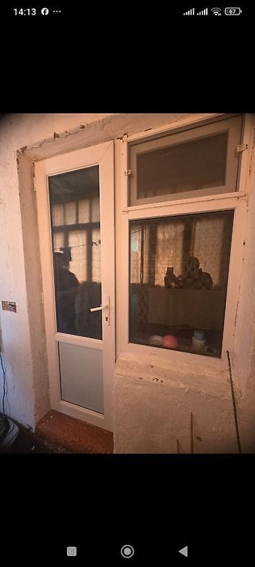 PVC plastik qapı-pəncərə dəsti - Material: ağ rəngli PVC profil -