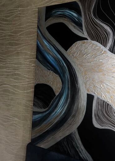 əla şəkillər: Abstrakt rəsm əsəri – teksturalı akril boya, kətan üzərində - — 1