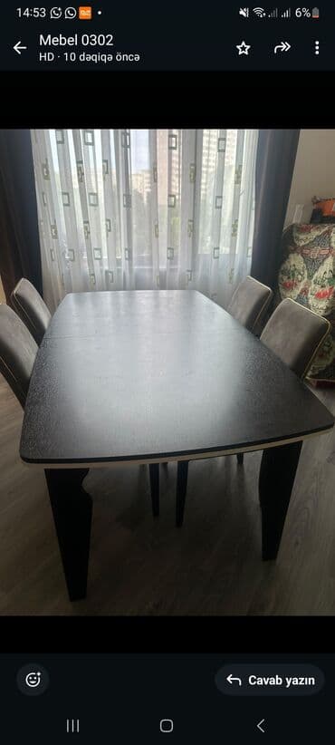 dsp satışı: Stol 6 Stul Perla Mebel Salonundan alınıb satılır qiyməti 550 manat — 1