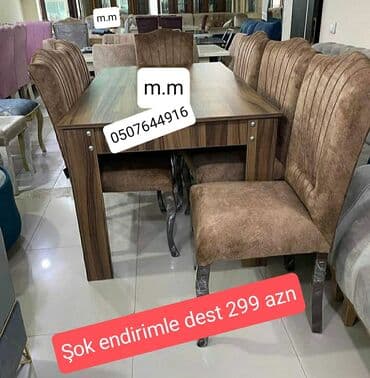 венский стул: Qonaq otağı üçün, Yeni, Açılmayan, Dördbucaq masa, 6 stul — 9