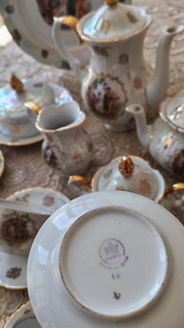 mate: Çay dəsti, rəng - Ağ, Farfor, 6 nəfərlik — 7