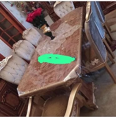 qabağ stolu: Qonaq otağı üçün, Dördbucaq masa, 6 stul — 5