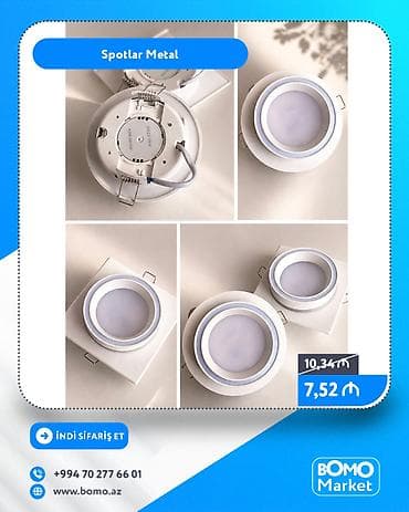 Metal spot işıqlar - Material: möhkəm metal gövdə - Dizayn: dairəvi
