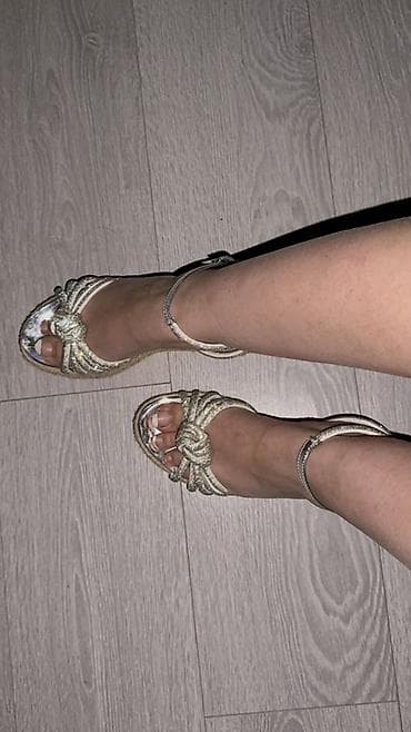 Босоножки, сандалии, шлепанцы: Размер: 37.5, цвет - Серебристый, Новый — 6