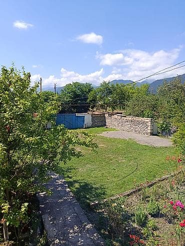daş vallar: Qəbələ rayonunda həyət evi - Geniş, daş hasarlı həyət: yaşıllıq — 3