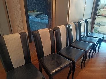 demir ustol: Qonaq otağı üçün, İşlənmiş, Açılan, Dördbucaq masa, 4 stul — 2
