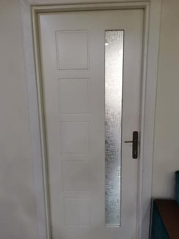sehf qapi: Ağ rəngli interyer qapısı – modern dizayn - Material: MDF/taxta — 1
