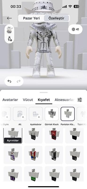 İdman dəstləri: Məhsul: Roblox avatar dəsti – ağ/boz temalı “street-fashion” kombini — 5