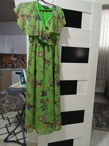 женские платья из вискозы: Повседневное платье, Миди, One size — 13