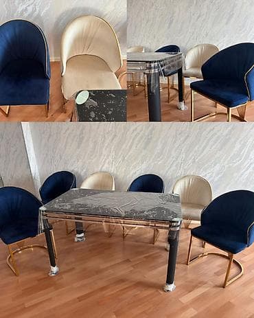 Qonaq otağı üçün, İşlənmiş, Kvadrat masa, 6 stul