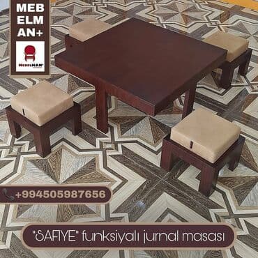 zilli baku: "Safiye" funksiyalı masa və oturacaq dəsti. İstər jurnal masası kimi — 1