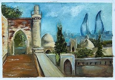 “Bakım mənim” yağlı boya rəsm kıtan kağız üzərində. Çərçivə ilə təqdim — 2