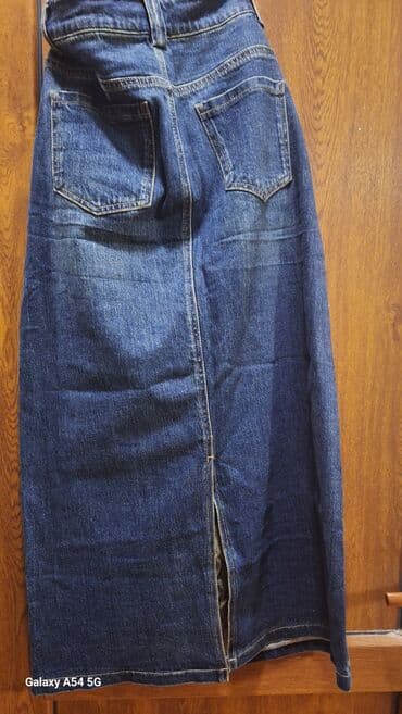 qadın geyim: Maksi Ətək, Mavi, Cins, S — 2