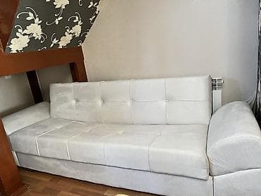 parca bez: Açıq boz rəngdə, müasir dizaynlı divan acılır bazalıdı - Parça — 2