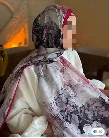 yeni vozollar: Çiçək naxışlı şərf/şal - Parça: yüngül, nəfəsalan və axıcı tekstura - — 1