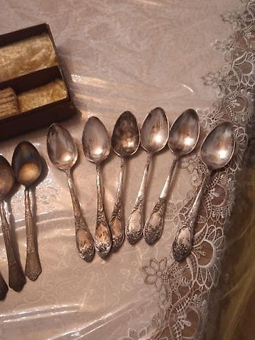 Antik metal qaşıq dəstləri - Bir neçə müxtəlif dizaynda klassik — 6
