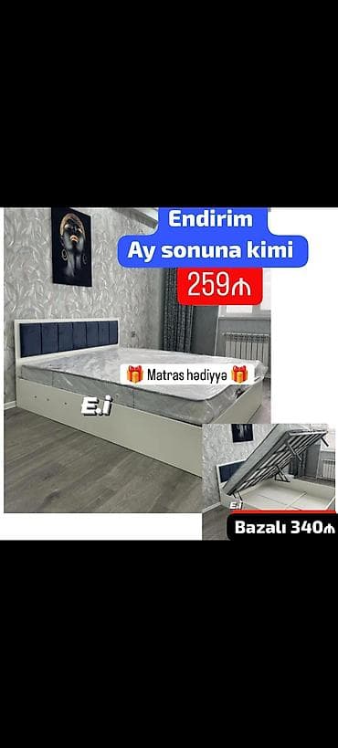 Yeni, İkinəfərlik çarpayı, Bazalı, Matras ilə, Siyirməsiz lalafo.az -da Yeni, İkinəfərlik çarpayı, Bazalı, Matras ilə, Siyirməsiz
