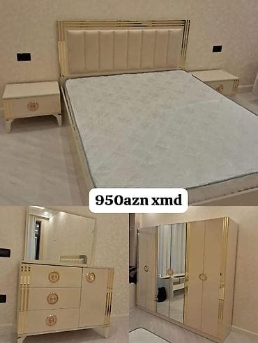 Yataq otağı dəsti Tərkibi: - Yumşaq başlıqlı, qızılı dekor