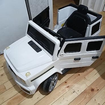 uşaq maneji: Uşaq üçün elektrikli minik maşını – ağ rəng, Mercedes G-Class — 4