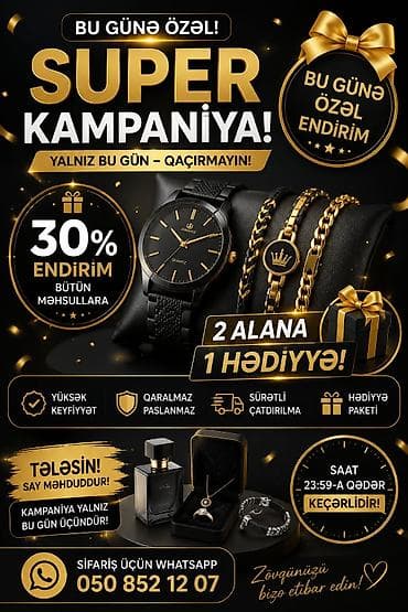sensor saatlar: Bu günə özəl “Super Kampaniya” – zərgərlik və aksesuar dəsti! - Bütün — 1