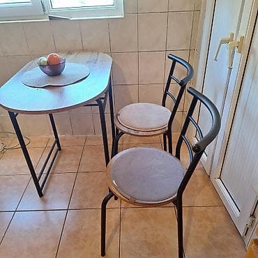 Для кухни, Нераскладной, Овальный стол, 2 стула