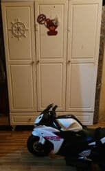 uşaq üçün dolab: İşlənmiş, Açılan, 3 qapılı Düz dolab, Qarderob, paltar dolabı — 1