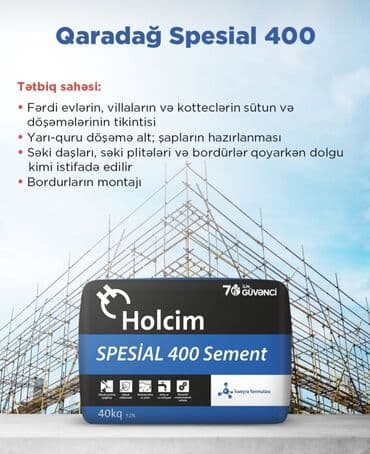 giper makina suvağı: Sement, A-Klass, M-400, Holcim, Pulsuz çatdırılma, Kredit var — 4