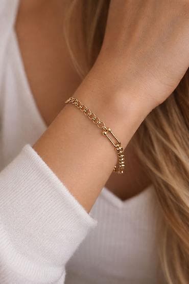 poladan qolbag: Bilərzik, Tiffany, Sarı qızıl, 585 Əyar, 3 g, Ünvandan götürmə — 3