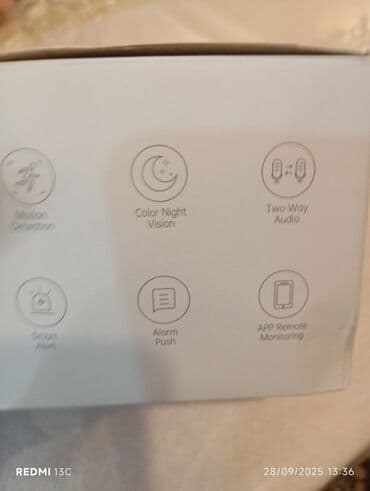 Wi‑Fi təhlükəsizlik kamerası Gecə görmə. Hərəkəti izləyir. Adaptırsız