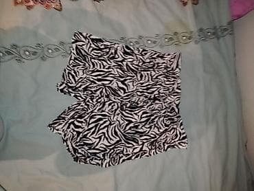 idman şort: İki parçalı yay dəsti – qara ribli crop mayka + zebra naxışlı şort - — 4